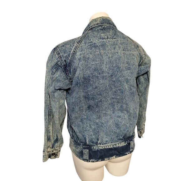 Vintage Belma Distressed 80s Denim Jacket Size Small Blue Retro Acid Wash - Picture 7 of 9